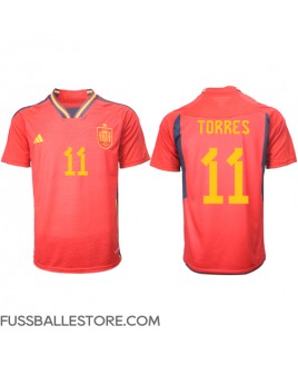 Günstige Spanien Ferran Torres #11 Heimtrikot WM 2022 Kurzarm